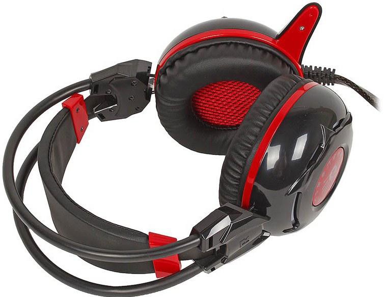 Наушники A4Tech Bloody G300 Black/Red (Мониторные, закрытые, подсветка, 20-20000Гц, 32 Ом, питание от USB)