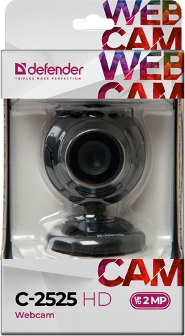 Веб-камера Defender C-2525HD 2МП, кнопка фото