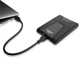    2Tb A-Data DashDrive Durable HD650 (AHD650-2TU31-CBK) Black Waterproof, Shockproof USB 3.0