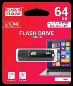 USB flash disk 64Gb Goodram Mimic 3.0 Black 64Gb (UMM3-0640K0R11) (с колпачком, пластик, USB 3.0)