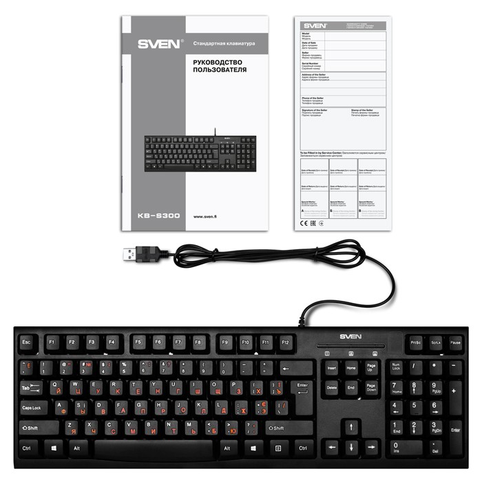 Клавиатура Sven KB-S300 Black (USB)