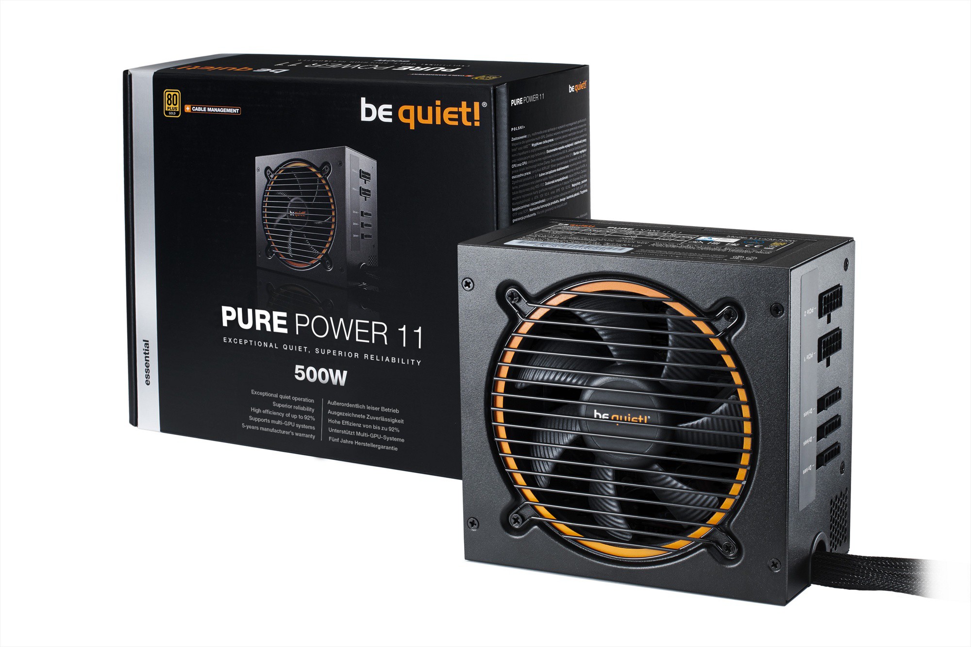 Блок питания 500W be quiet! Pure Power 11 500W CM (BN297) (24+8pin, 2x6/8pin, аPFC, 3xMOLEX, 6xSATA, 80+ Gold)