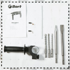 Перфоратор Bort BHD-800N-K (91270689) (800 Вт, питание: сеть, 4850 ударов/мин, энергия удара: 3 Дж, 4540 г)