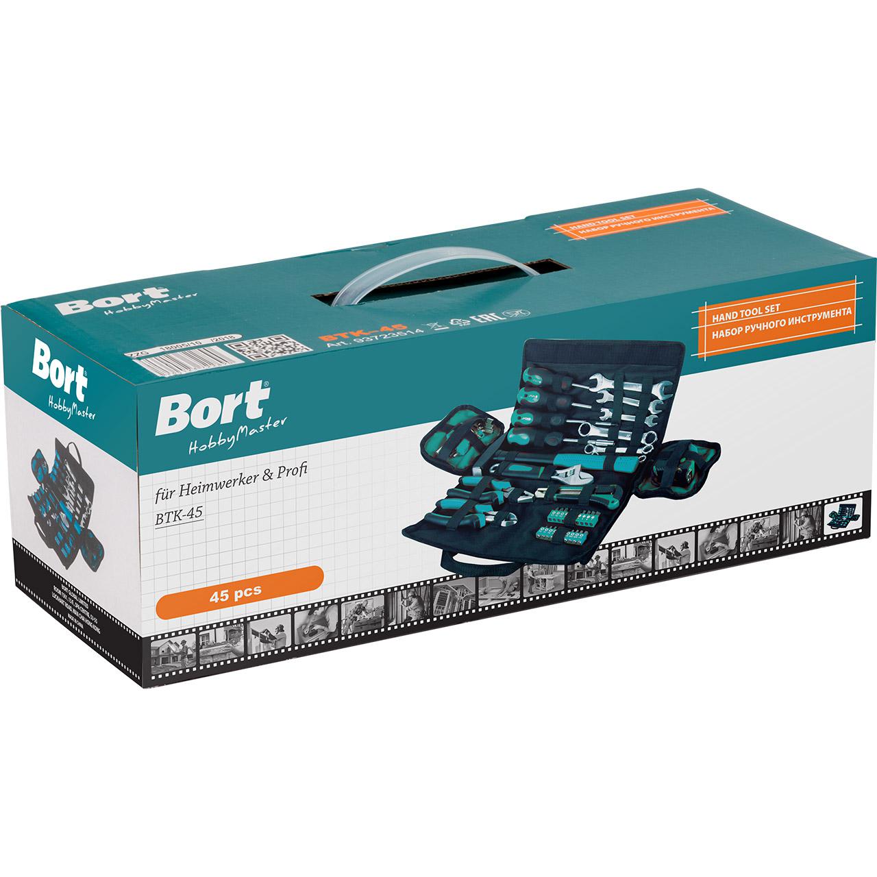 Набор инструментов Bort BTK-45 (93723514) (универсальный набор, 45 предметов)