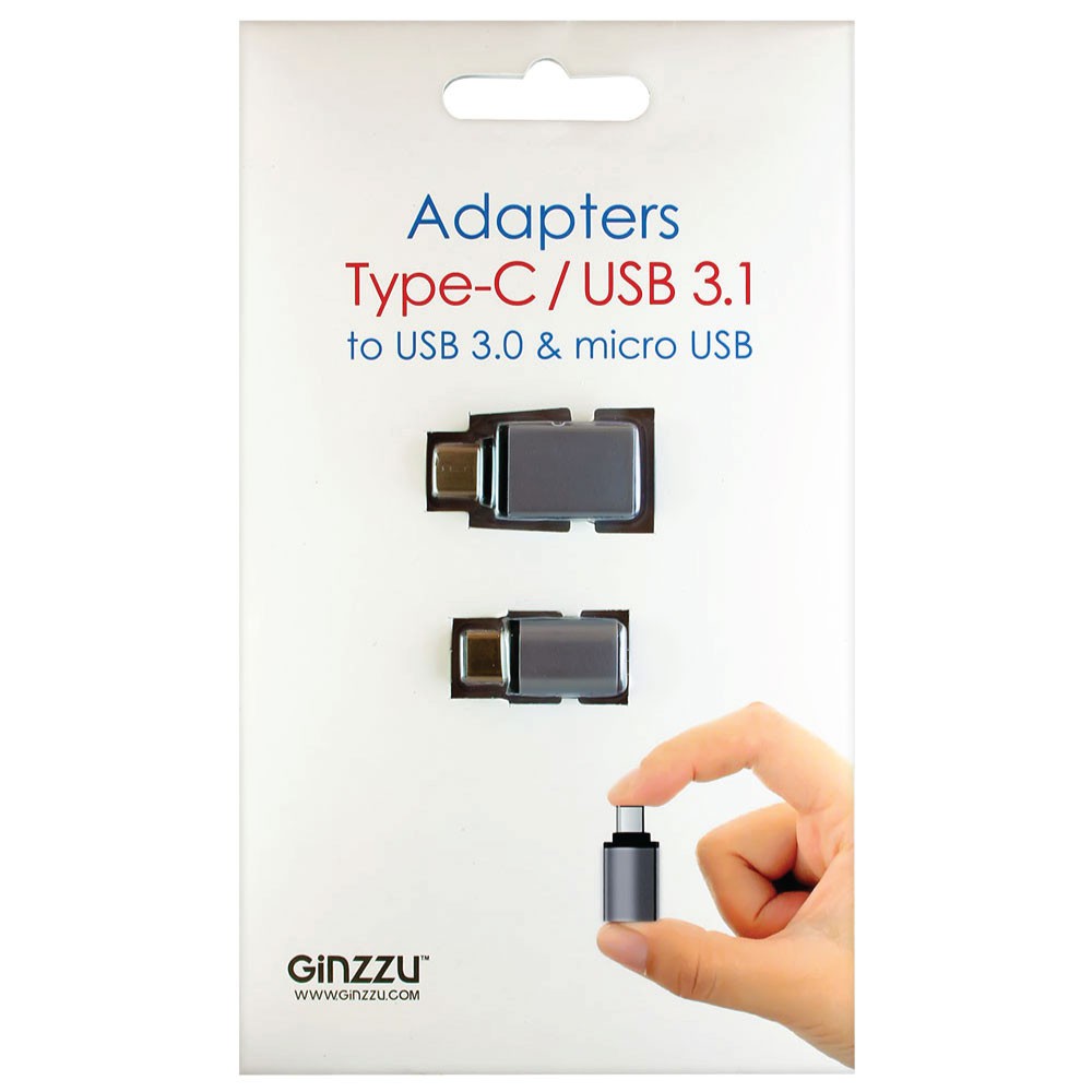Переходник OTG Ginzzu GC-885B Black (USB3.1 Type-C/microUSB + USB3.1 Type-C/USB 3.0)