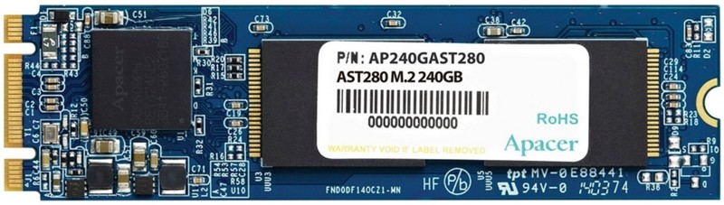 Жесткий диск SSD 240Gb Apacer AST280 (AP240GAST280-1) (SATA-6Gb/s, M.2, 520/495Mb/s)