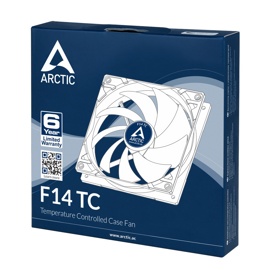 Вентилятор Arctic Cooling F14 TC (ACFAN00081A) Black/White (140mm, 400-1350rpm, 74CFM, 22.5-24.5dBa, FDB, 3-pin)