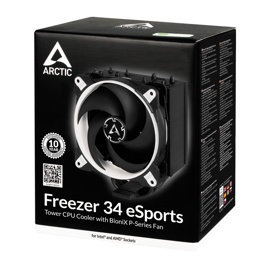 Вентилятор Arctic Cooling Freezer 34 eSports White (ACFRE00057A) (Soc1156/1155/1150/1151/2066/2011/AM4, 120мм, 200-2100rpm, 25-26dBA, 200W, 4-pin)
