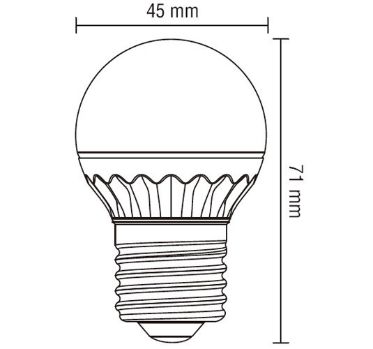 Лампа Civilight E14 P45 K2F35T4 Nicha LED 4W 325lm 220V