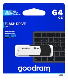 USB flash disk 64Gb Goodram UCO2 64Gb (UCO2-0640KWR11) (раскладной корпус, пластик, USB 2.0)
