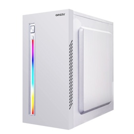 Корпус Ginzzu D380 White, RGB, 2*USB 2.0, белый, mATX