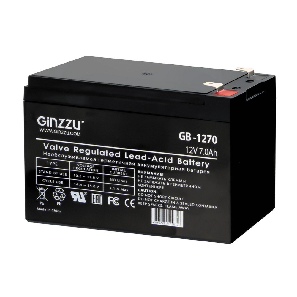 Аккумулятор для ибп GINZZU GB-1270 12V 7Ah