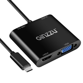 Переходник GINZZU GC-877HVC (USB Type-C 3.1 -> HDMI+D-SUB(VGA)+Audio+USB3.0)