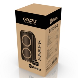 Колонки GINZZU GM-202 Переносная музыкальная MIDI-система 100W с функцией Bluetooth, ФМ-радио и караоке