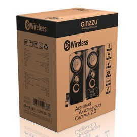 Напольная акустическая система GINZZU GM-301 (2.0 2x45W с функцией BLUETOOTH, ФМ-РАДИО и КАРАОКЕ (USB/2RCA/SD/FM/AUX/ДУ))