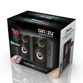 Колонки GINZZU GM-313 (2.0, 50Вт, Bluetooth, AUX, TF-card, USB-flash)