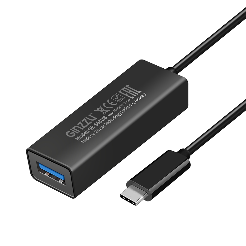 Разветвитель USB GINZZU GR-563UB (Type C, USB3.0+2xUSB2.0+Картридер(SD/microSD))