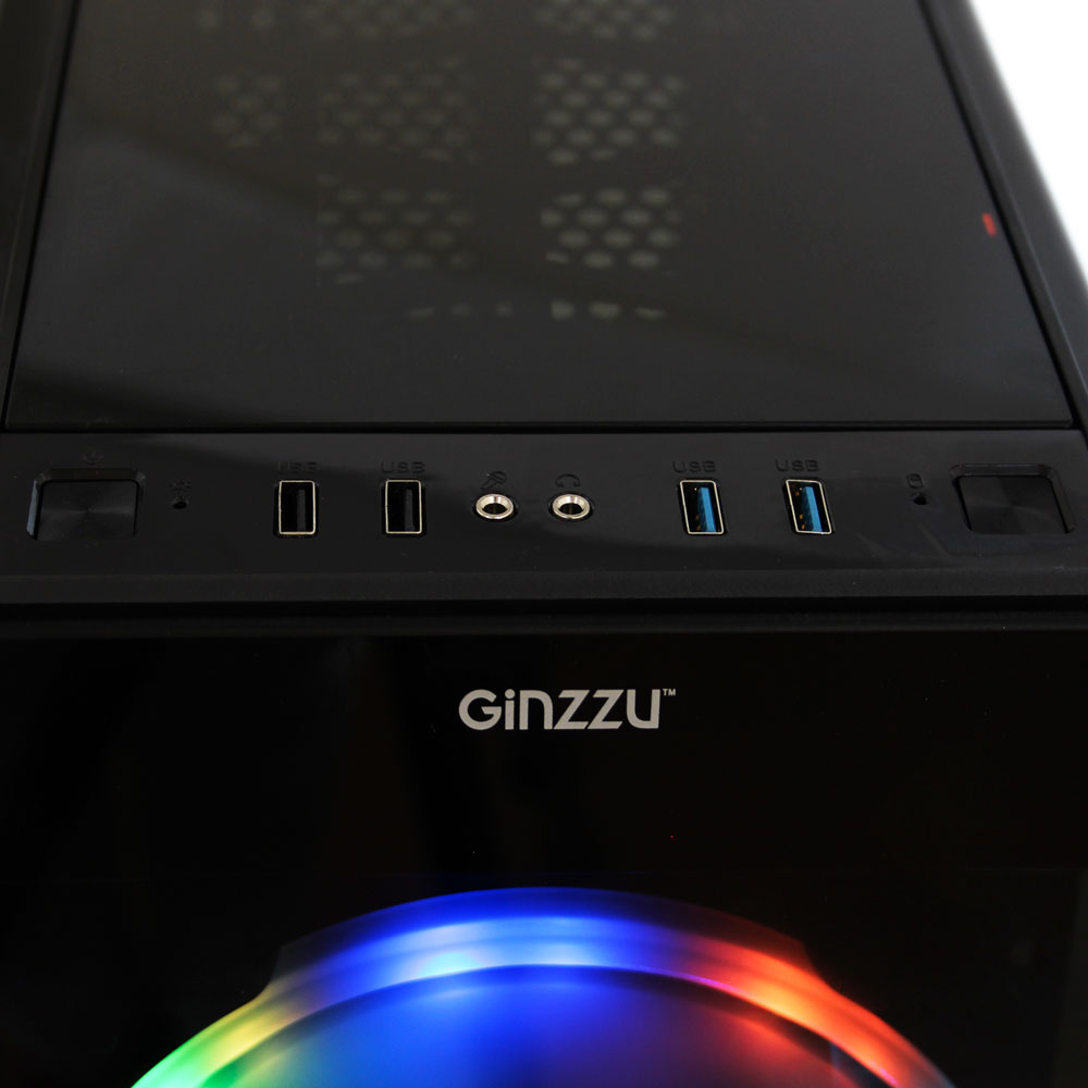 Корпус GINZZU ML500 (Miditower, E-ATX/ATX, 2xUSB2.0+2xUSB3.0, 2x200мм RGB)