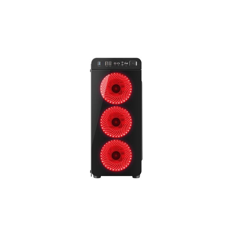 Корпус Genesis IRID 300 (NPC-1131) Black (Miditower, ATX, USB3, 4xFan, w/o PSU, Window, Red LED)