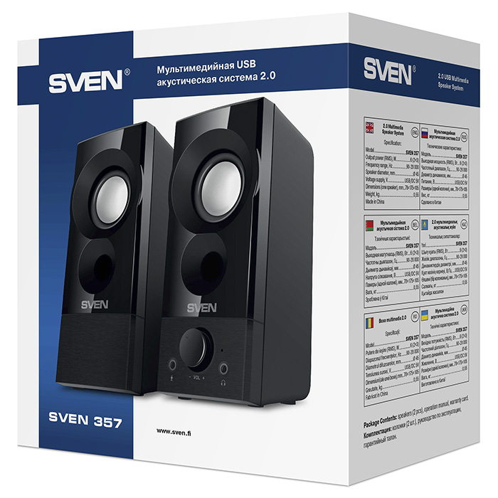  Sven 357 Black (2.0, 2x3W, USB)