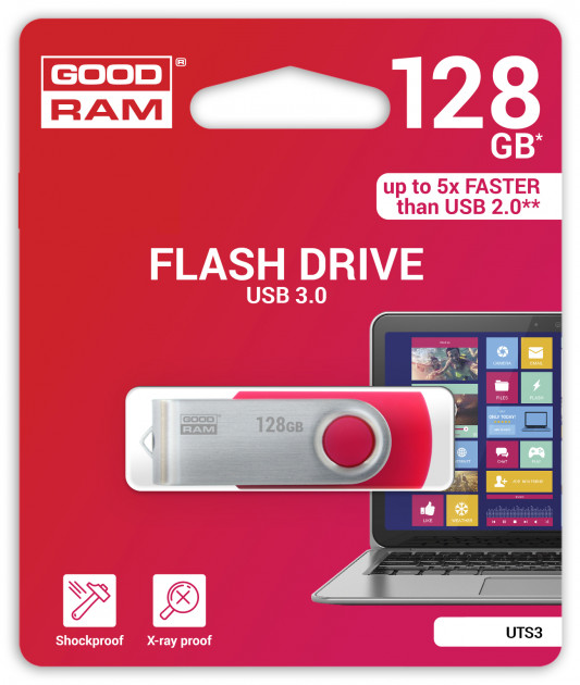 USB flash disk 128Gb Goodram UTS3 128Gb (UTS3-1280R0R11) Red ( , /, USB3)