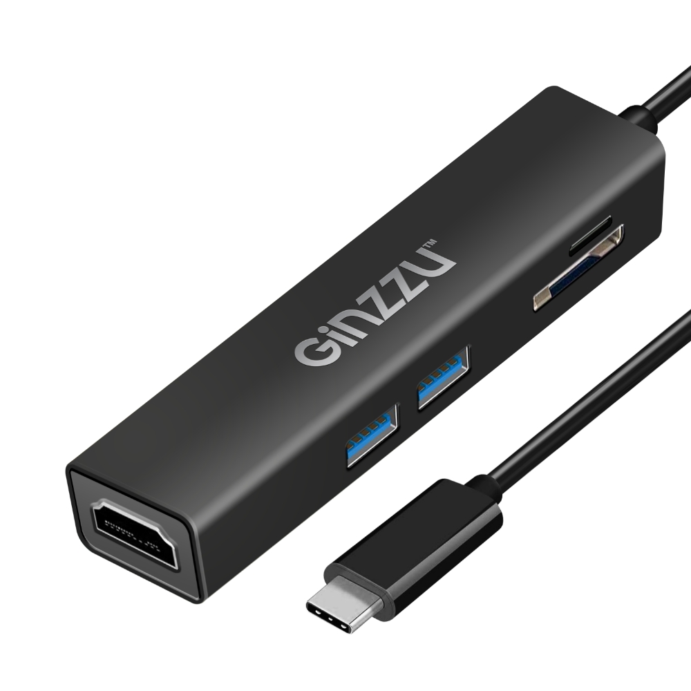  USB GINZZU GR-567UB (Type C to HDMI+2xUSB3.0+SDxx/microSDxx)