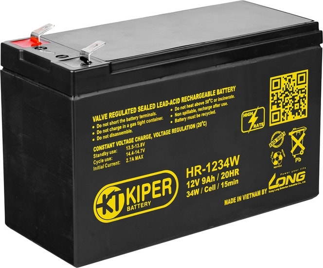 Аккумулятор для ИБП 9Ah Kiper HR-1234W F2