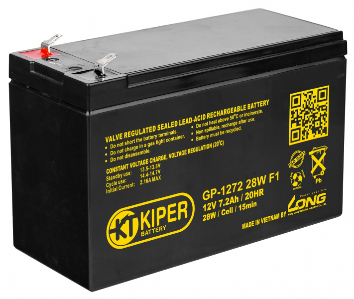 Аккумулятор для ИБП 7.2Ah Kiper GP-1272 28W F1