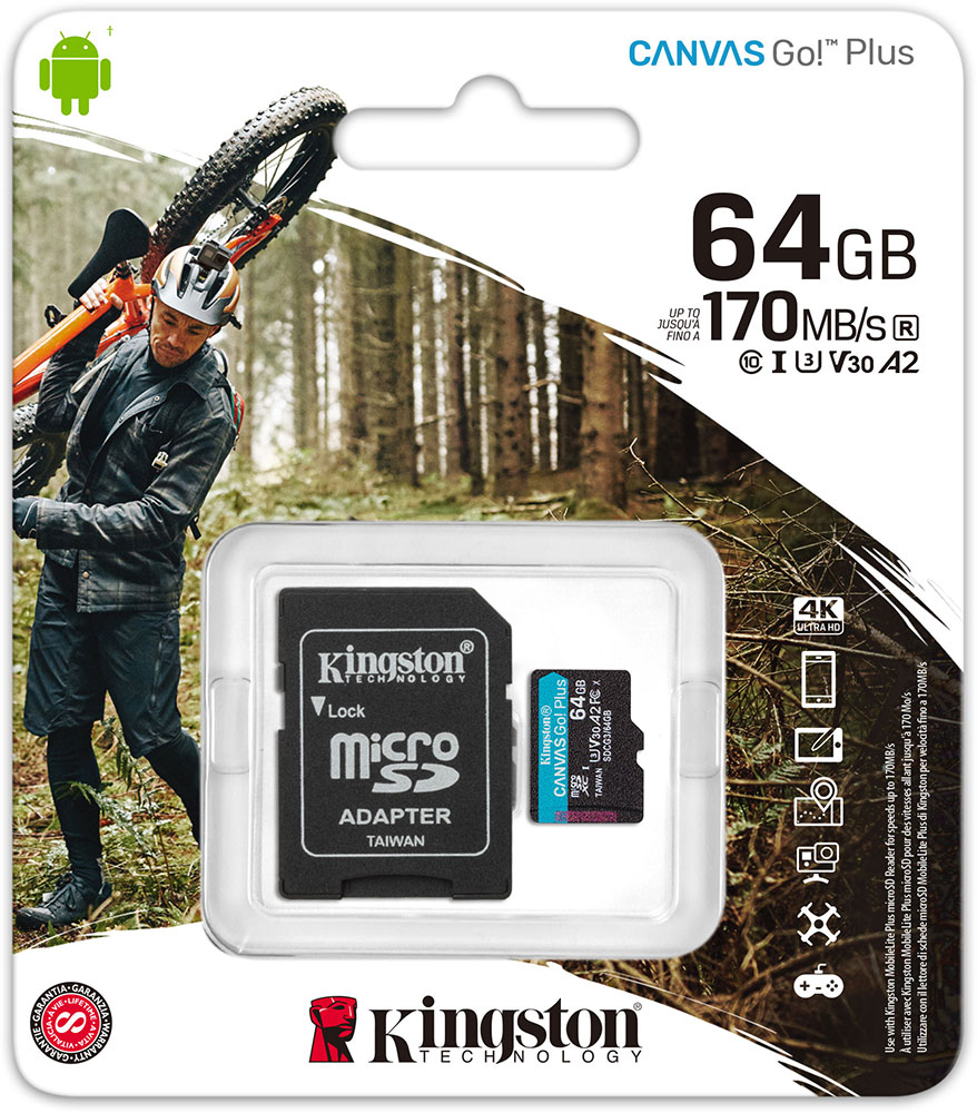   64Gb Kingston Canvas Go! Plus microSDXC (SDCG3/64GB)