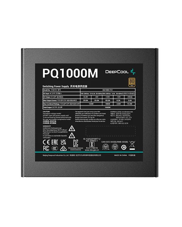 Блок питания 1000W DeepCool PQ1000M R-PQA00M-FA0B
