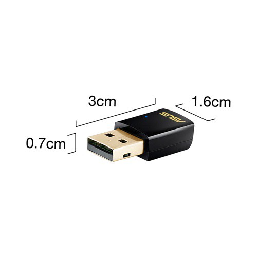   Wi-Fi Asus USB-AC51 (433MHz, 2.4GHz + 5GHz, USB)