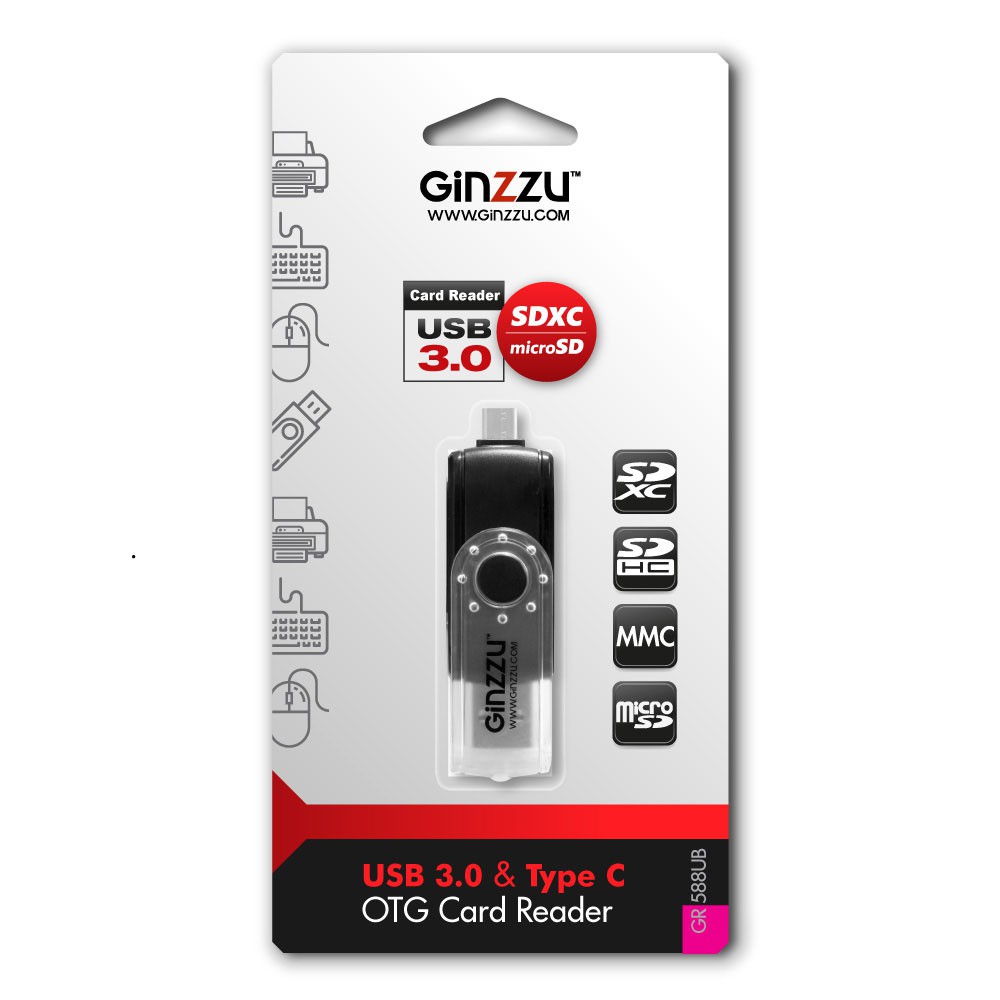  OTG GINZZU GR-588UB (USB3.0/OTG Type-C)