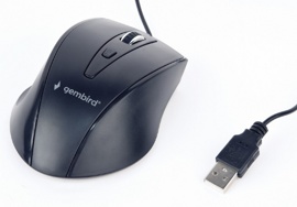 Мышь Gembird MUS-4B-02 Black (1200dpi, 4 кнопки, USB)