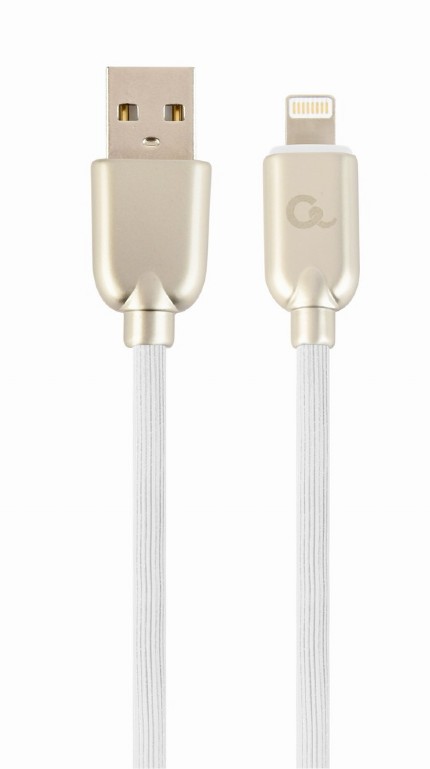 Кабель Cablexpert CC-USB2R-AMLM-1M-W 1m White (8-pin Lightning вилка - USB Type-A вилка, Металл+ткань)