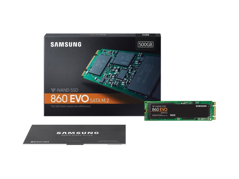Жесткий диск SSD 500Gb Samsung 860 EVO (MZ-N6E500BW) (SATA-6Gb/s, M.2, 550/520Mb/s)