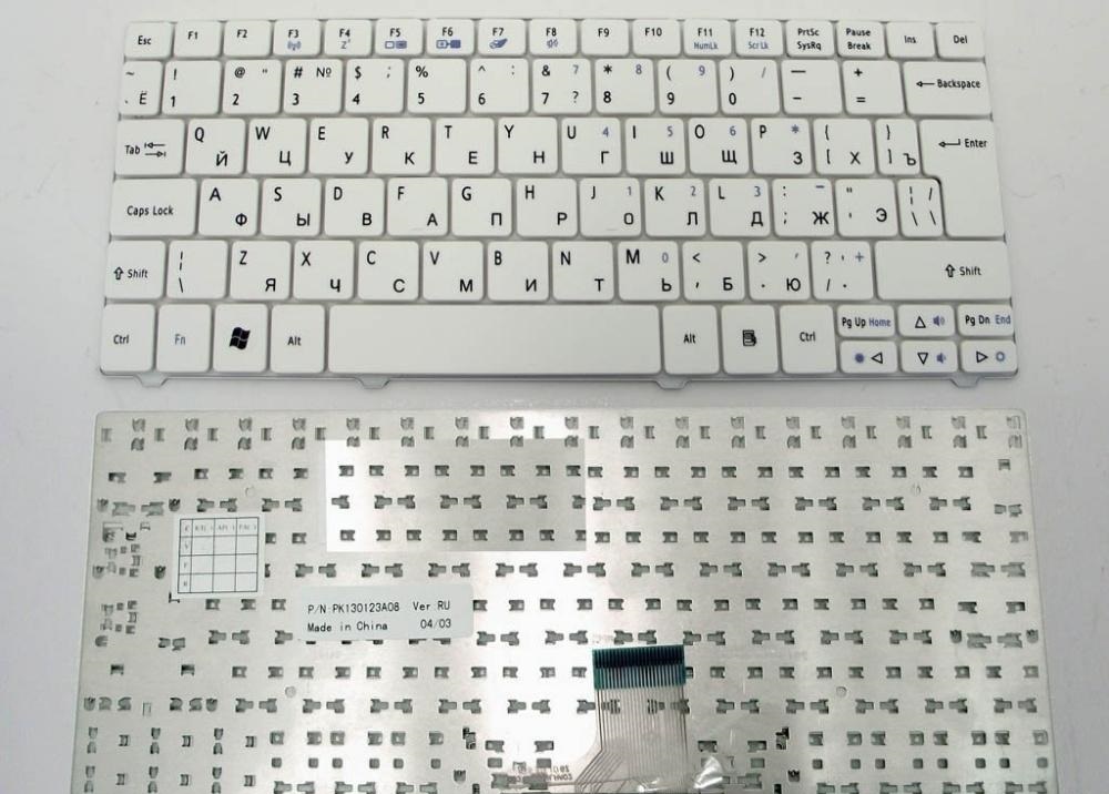 Клавиатура для ноутбука Acer Aspire 1830, ONE 721, 722, белая (NBB-00-00000128)