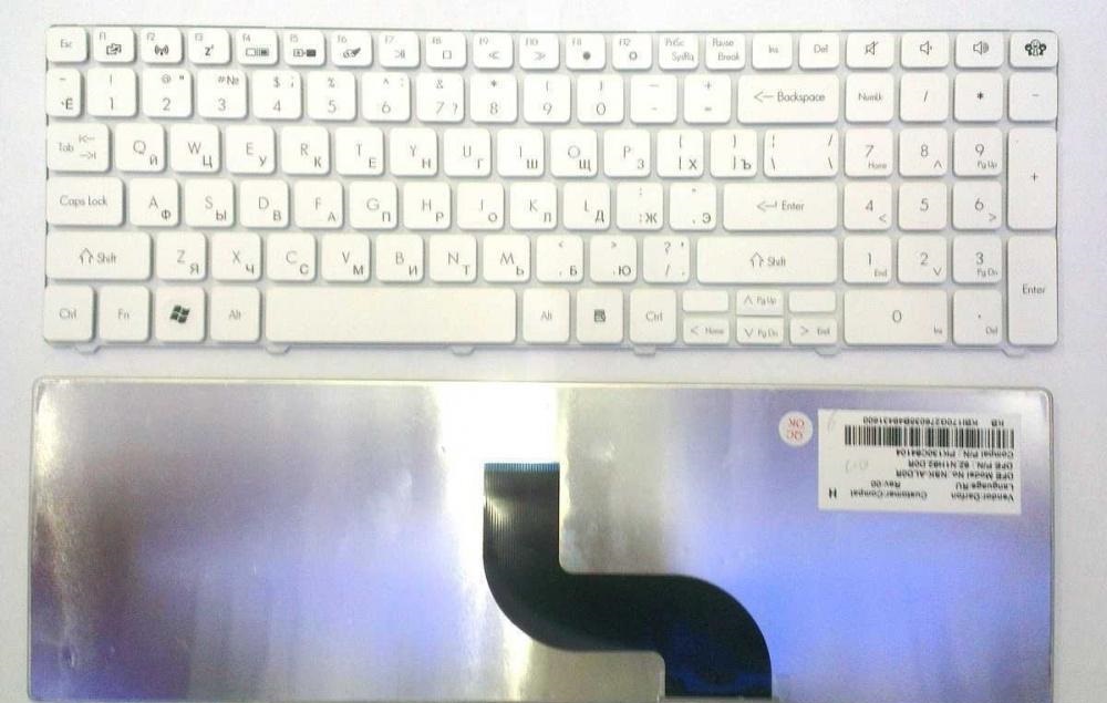 Клавиатура для ноутбука Acer Aspire 5810, 5536, 5738, белая (NBB-00-00005165)