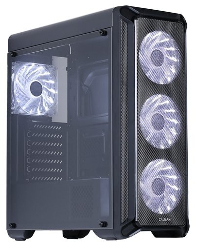 Корпус Zalman i3 Black (Miditower, ATX, USB3, 4xFan, White LED, Window)