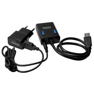 USB GINZZU GR-384UAB 4 port USB 3.0 + adapter