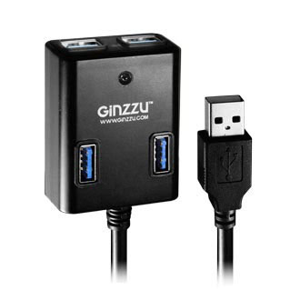  USB GINZZU GR-384UAB 4 port USB 3.0 + adapter