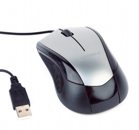 Мышь Gembird MUS-3B-02-BG Black/Silver (1000dpi, 3 кнопки, USB)