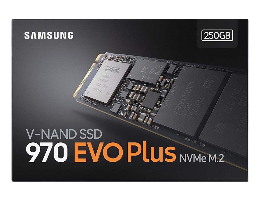 Жесткий диск SSD 250Gb Samsung 970 EVO Plus (MZ-V7S250BW) (M.2 PCI-Express Gen3 x4, 3500/2300Mb/s)
