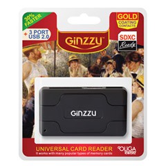 Картридер Ginzzu GR-417UB (3 порта USB 2.0, 4 слота для карт памяти)