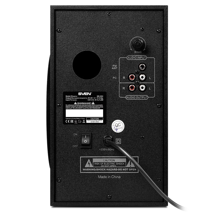 Колонки Sven MS-304 Black (2.1, 2x10W+20W, ДУ, BT, FM, SD, USB)