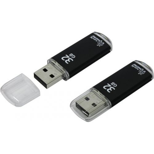 USB flash disk 32Gb Smart Buy V-Cut 32GB (SB32GBVC-K) Black (с колпачком, пластик, USB 2.0)