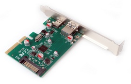 Контроллер Gembird SPCR-02 (USB 3.0 Type-A + USB Type-C, питание - SATA)