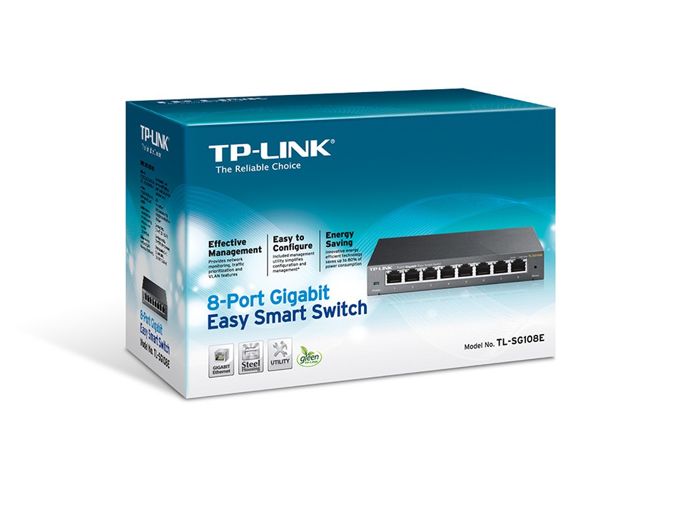 Коммутатор TP-Link TL-SG108E (8xLAN 10/100/1000Mbit/s, Smart)