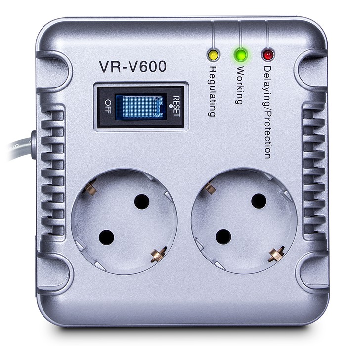 Стабилизатор напряжения 600VA Sven VR-V600 (600VA, 200Вт, 2 евророзетки)