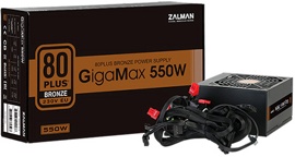 Блок питания 550W Zalman GigaMax (GVII) (ZM550-GVII) (120мм, 24+8pin, 2x6/8pin, 3xMolex, 5xSata, 80+Bronze)