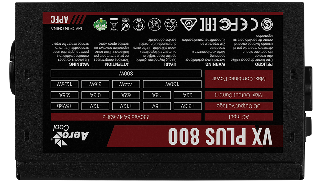 Блок питания 800W Aerocool VX-800 PLUS- фото3